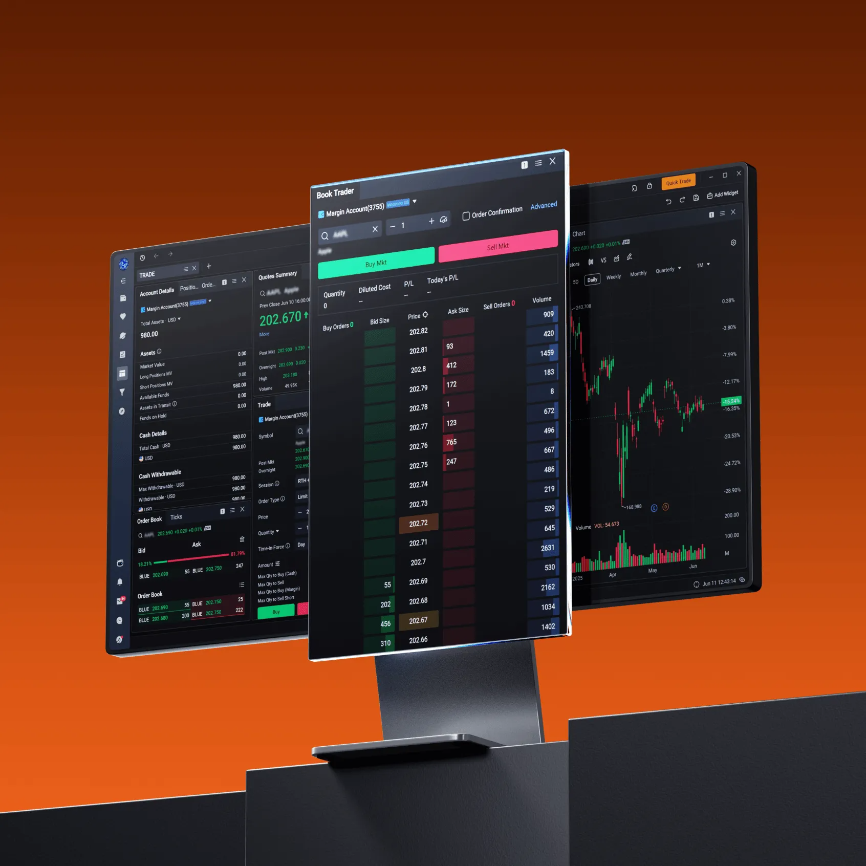 Futubull desktop trading layout preview